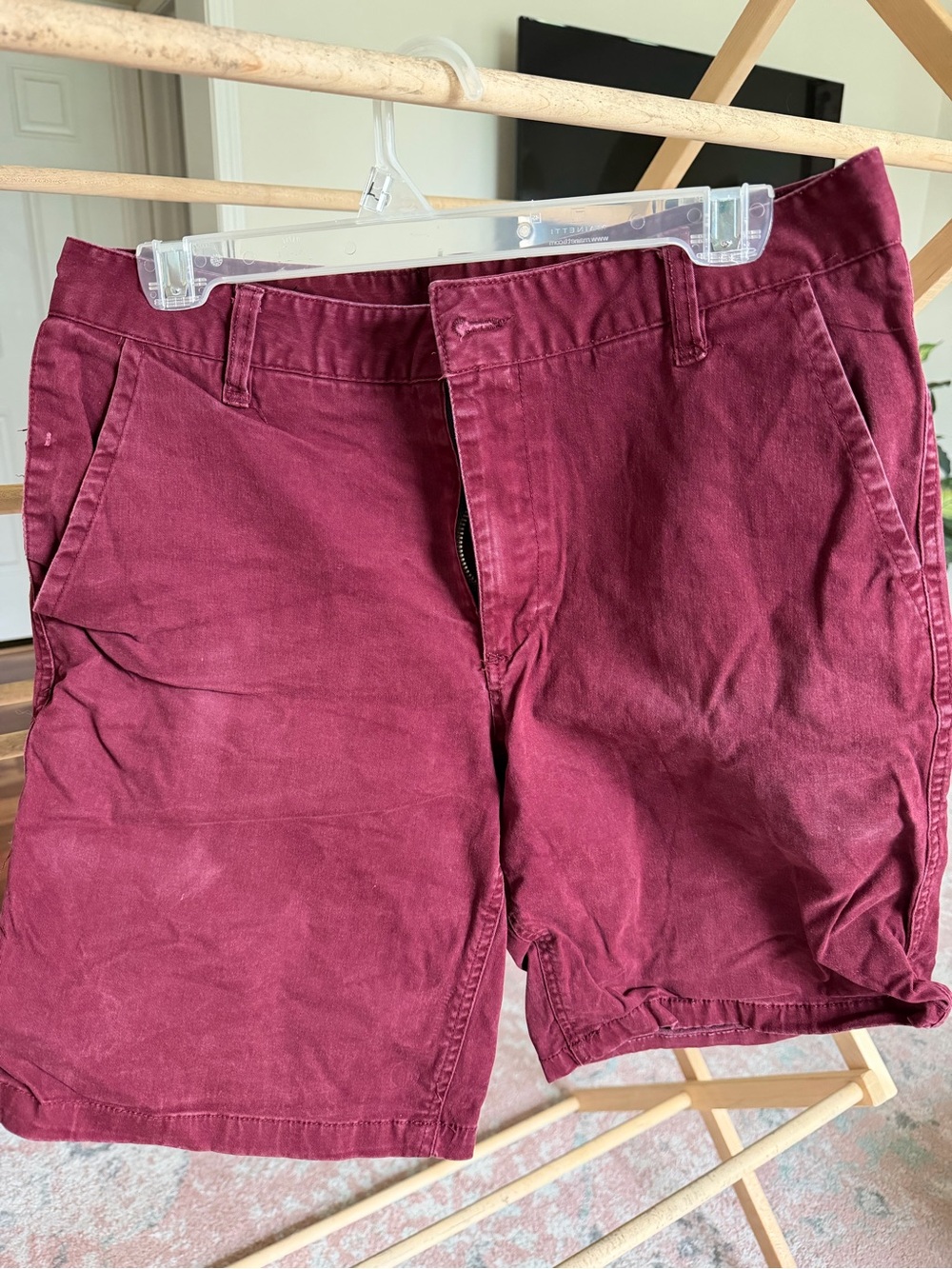 Men's Burgundy Chino Shorts